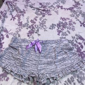 Sleep shorts, purple and gray